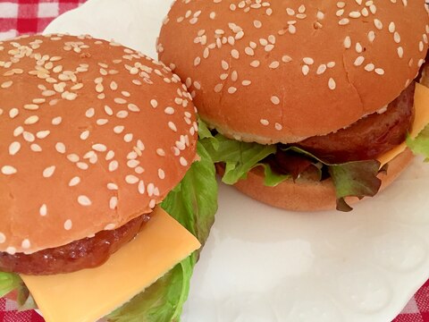 お家で簡単！照り焼きチーズバーガー☆彡